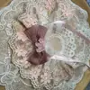 Gola falsa de renda com laço estilo coreano para pet, babador de renda, acessório xadrez para cachorro, babador para gato, cachecol para buldogue francês