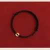 Pulseira de Fio Vermelho com Moeda de Cobre Cinco Imperadores Cor Dourada para Homens e Mulheres, Contas da Sorte, Pulseira de Segurança e Saúde Tecida de Proteção do Ano Zodiacal