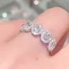 Anillo Huajie Simple de Cinco Círculos con Circonita, Anillo Redondo de Circonita Estilo Coreano para Mujer, Suministro Mayorista de Joyería Pequeña de Yiwu