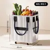 Nova Bolsa de Armazenamento Portátil com Rodas e Alça, Cesto de Armazenamento Dobrável, Bolsa Carrinho de Compras para Viagem ao Ar Livre