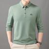 Camiseta manga longa Live Spring and Autumn, lapela casual masculina, camisa polo all-match, camisa de base de meia-idade, camiseta masculina para cabelo