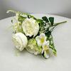Ramo de peonías de simulación, adornos de escritorio, decoraciones de mesa, flores de seda para bodas, flores falsas al por mayor