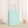 Bolsa de regalo color caramelo bolsa de mano bolsa de compras bolsa de embalaje de papel kraft bolsa impresa para empaquetar snacks bolsa para llevar al por mayor