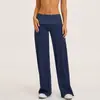 Pantalones de Yoga Plegables Transfronterizos a Rayas de Cintura Microcampana para Mujer Pantalones de Boca de Campana Ropa Deportiva Casual para Exteriores Pantalones Largos Deportivos
