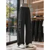 Pantalones Cargo de Bolsillo Grande Estilo Americano Nuevo para Primavera y Otoño, Unisex, Cintura Elástica con Cordón, Pierna Recta Ancha Casual, Modernos