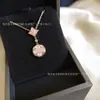 Versão de Luxo V-Gold Lv Trevo de Quatro Folhas Pulseira de Cinco Folhas Madrepérola Natural Banhado a Ouro 18K Espesso Trevo de Quatro Folhas Colar de Madrepérola Tianhe