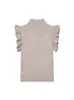 Ropa de Mujer de Venta Caliente para Comercio Exterior de Amazon Transfronterizo: Chaleco de Punto con Cuello Medio Volanteado de Estilo Suave, Disponible en Tres Colores para Superponer