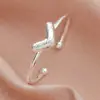 Moda europea y americana personalidad diente de sierra moda simple anillo de amor retro creativo anillo de amor anillo abierto