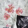 Orquídea artificial 3D de tres cabezas, flor de seda para decoración de pared de flores de boda, arreglo floral para el hogar, flor artificial de la especie *Alocasia*, venta al por mayor transfronteriza