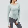 2025 Nuevos Tops Deportivos para Mujer, Camisetas de Manga Larga, Ajustados, Ropa de Entrenamiento para Correr con Sensación Nude, Ropa de Yoga Adelgazante