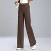 Pantalones de Mujer Elegantes y con Caída, que Cubren la Cadera, Versátiles, Novedad Otoño 2026, Tiro Alto, Adelgazantes, Holgados, Casual, para Ir al Trabajo, Pierna Ancha