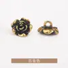 Botões pequenos costurados à mão no estilo Chanel em formato de botão de flor, adequados para camisas, casacos, jaquetas, suéteres e malhas.; botões de metal