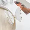 YHJ Acessórios de Cabelo Novo Sentido de Alta Qualidade Diamante Borboleta Dupla Pérola Grampo de Cabelo Disco de Cabelo Presilha de Tubarão Grampo para Meio Rabo Presilha de Pegar