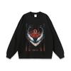Camiseta de manga curta com estampa de anime, lavagem pesada, estilo vintage, para homens e mulheres. Versátil, estilo street hip hop, para casais, camiseta de meia manga.