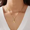 Elegante collar con colgante en forma de corazón incrustado de diamantes, un superventas transfronterizo, acero inoxidable chapado en oro, cadena decorativa para la clavícula delicada y fina para mujer