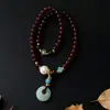 Pulseira Vermelho Vinho Anti-Granada com Múltiplos Círculos Fivela de Segurança Pixiu Pulseira Bênção de Lótus Modelo de Joia para Transmissão ao Vivo Transfronteiriça Douyin