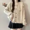 Suéter cárdigan casual, suave y versátil para mujer, Otoño, Tallas grandes, Elegante y súper bonito, Cárdigan de punto con hombros normales