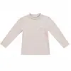 Camiseta cálida a rayas para otoño e invierno para niños y niñas, nuevo modelo 2026, camiseta interior de manga larga con cuello medio para niños
