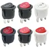 Interruptor em Forma de Barco Redondo Três Posições Três Pinos Seis Pinos 20mm 25mm Interruptor Basculante Interruptor em Forma de Barco de 3 Pinos com Luz Reset