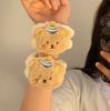 Pulseira fofa de ursinho para lavar o rosto, manga à prova de umidade, pulseira absorvente à prova d'água para lavar as mãos, faixa de cabelo, elástico de cabelo feminino