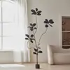Árbol de Goma Black Diamond Planta Verde Artificial Decoración de Sala de Estar de Lujo de Gama Alta Planta Falsa Biónica Grande de Pie Estilo Wabi-Sabi
