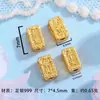 Plata Pura 999 Chapada en Oro Mantra de Seis Palabras Cuentas de la Fortuna Cuentas Barril Cuentas Espaciadoras Collar Pulsera Bisutería Hecha a Mano Accesorios para Joyería DIY