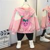 Abrigo de Primavera para Niñas con Estampado de Fresa 2025 Nuevo Top con Estampado de Dibujos Animados para Niñas Ropa de Moda Versátil para Bebés