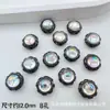 Anillo Redondo con Tachuelas Multicolor de Ocho Agujeros Cara de Circonita Pulsera de Abalorios Hecha a Mano DIY Colgante Separador para Teléfono Accesorio Cielo Estrellado
