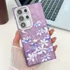 Capa para Celular Samsung S25Ultra Ins Borboleta Flor Grama Simples 23Plus Floral Adequada para Apple 177P com Proteção de Lente