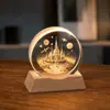 Lámpara de noche de cristal para escritorio, adorno creativo de cristal, lámpara ambiental de mesita de noche, pequeño regalo para maestros en la ocasión del inicio de clases