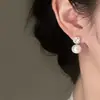 Dos Colores, Sencillo, Ropa de Trabajo Diaria, Diseño de Moda, Pendientes de Borla de Perla, Suaves y Elegantes, Pendientes Dignos