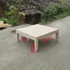 Silla de Golpeo de Madera Maciza Taburete Zen Taburete de Yoga Chino con Patas de Pan Taburete Cuadrado Blanco Crudo Taburete Pequeño Bajo Ventana de Bahía Tatami Silla Zen