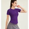 Top de Fitness para Mujer Amigable con la Piel, Ligero, con Cuello Redondo Fresco, Mangas Raglán, Camiseta Deportiva para Correr, Ajuste Ceñido, Ropa de Yoga Moderna