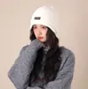 Gorro de Punto de Color Sólido Holgado para Mujer en Invierno, Moderno y a la Moda, Hace que la Cara Parezca Más Pequeña, Cálido y Protector de Orejas, Sombrero de Lana
