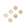 18K ouro de alta cor retendo suporte de flor cobre chapeado real ouro padrão oco suporte de flor diy frisado espaçador pulseira suporte de contas material