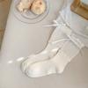 Calcetines estilo Miu para mujer de verano delgados con lazo calcetines de media caña calcetines de felpa con doble oreja de madera calcetines sweet lolita