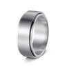 Anel Masculino para Exterior em Aço Inoxidável Rotativo 8mm Fosco Amazon Temu Cruzado Europeu e Americano Joia para Alívio de Estresse