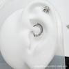 Clavo de oreja de araña de titanio F136 con incrustaciones de circonitas, rosca interna, clavo para hueso de oreja, aleación de titanio G23, perforación corporal humana, joyería transfronteriza