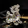 Linda Figura de Oveja de Cristal con Diamantes Rosas de Fábrica Original, Transparencia Alta para Escritorio, Regalo de Vacaciones, Figura de Oveja de Cristal Estilo Girly