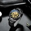 Reloj Dorado con Dragón en Relieve Luz de la Mañana para Hombre, Reloj Mecánico Totalmente Automático Resistente al Agua, Esfera de Dragón Incrustada con Diamantes para Hombre, Reloj de Moda para Personas de Mediana Edad y Mayores