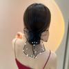 Anillo para el Cabello de Lazo de Perla Estilo Coreano Malla de Cinta Elegante Alta Elasticidad Tocado Anillo para el Cabello Súper de Hada