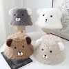 Chapéu de Pescador Feminino Outono e Inverno Novo Estilo Desenho Animado Ragdoll Moda Rosto Exposto Pequeno Chapéu de Bacia Recheado Chapéu Quente à Prova de Frio
