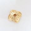 Banho de cobre cor ouro 14k zircônia flor de lótus capuz pétala oca espaçador miçanga material regular acessórios para joias DIY