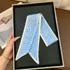 Bufanda Larga de Seda con un Patrón Paisley Vintage de Alta Gama, Doble Cara, Bufanda Pequeña de Moda, Lazo para Bolso, Cinta, Pañuelo para la Cabeza, Cinta para el Cabello