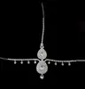 Accesorios para el Cabello de Zirconia para Boda Nupcial Cadena para el Cabello con Colgante de Gota de Agua de Diamante Completo Tocado Brillante de Cristal Europeo y Americano Cadena para el Cabello