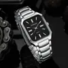 2025 Novo Relógio Quadrado Masculino de Negócios Pulseira de Aço Casual Mostrador com Diamante Quartzo Desempenho Atacado