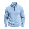 Amazon Europeia e Americana Outono e Inverno Quente Pesado Masculino Esportivo Casual Solto Versátil Fleece Zíper Gola Alta Moletom com Capuz
