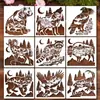 Plantilla Calada de Animales de Montaña de Amazon Mascota Personalizada Creativa Graffiti Pintado a Mano Plantilla de Pintura en Aerosol DIY Venta al por Mayor