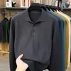 Novo suéter de tricô masculino de inverno espesso com gola virada, quente, cor sólida, peça de manga longa versátil, camisa básica para homens