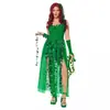 Disfraz de Halloween Hiedra Venenosa Conjunto de Vestido Verde Vestido de Hada Disfraz de Personaje para Actuación Atuendo de Cosplay de Hiedra Venenosa
